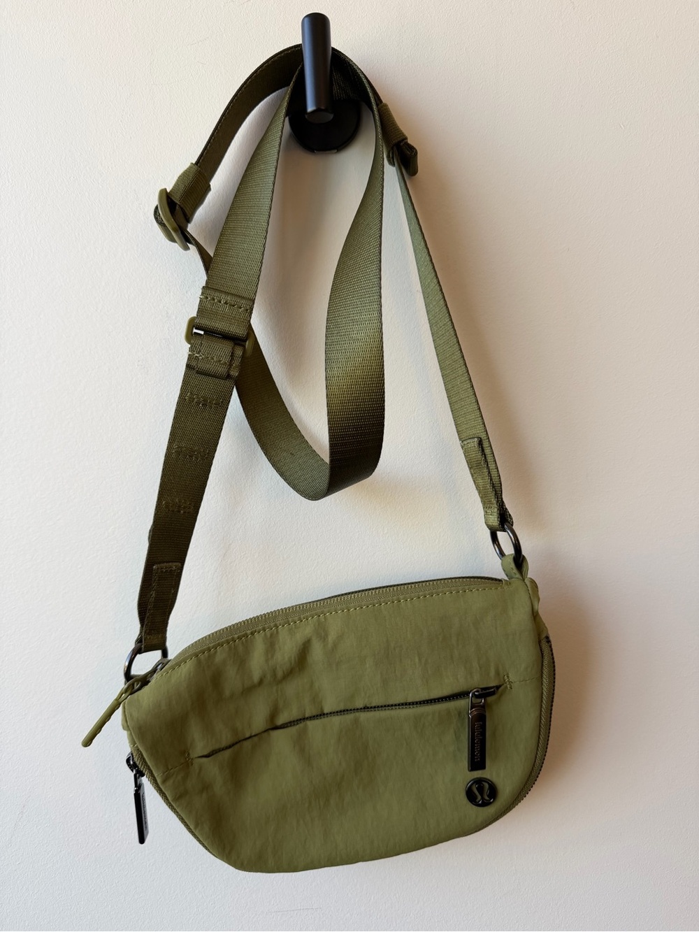 lululemon All Night Festival Bag Micro Zip Top Olive Green Crossbody